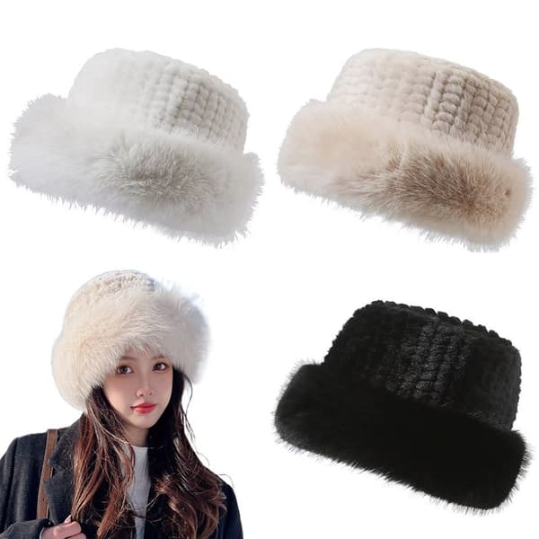 Pelsbøttehatt BEIGE beige