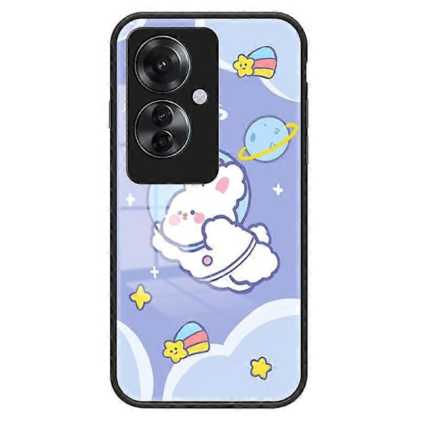 Skal för Oppo Reno11 F 5G, tecknat djurtryck, härdat glas, stötsäkert telefonskal Multicolor Style A