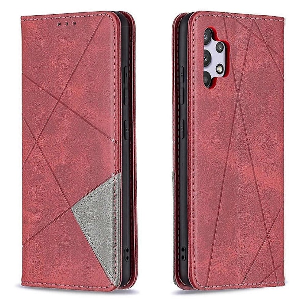 Geometrisk Mønster Læder Stand Case med Kortlommer til Samsung Galaxy A32 4G (EU Version) Multicolor Style B