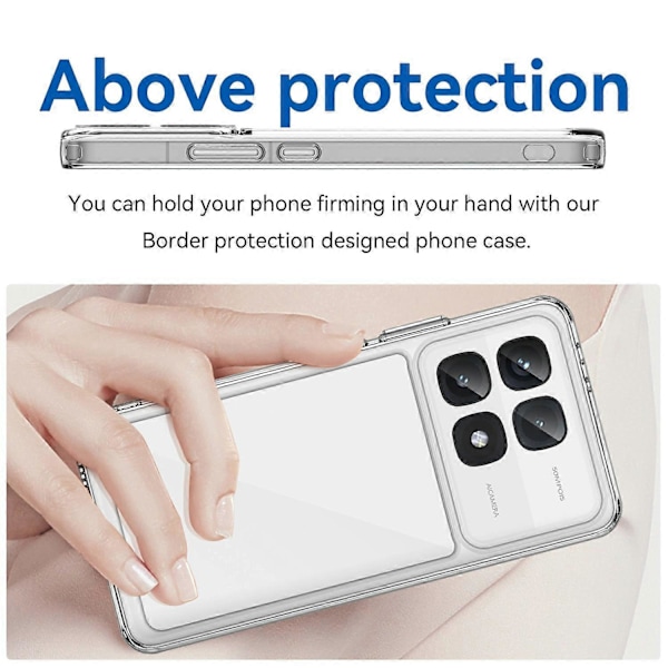 Xiaomi Redmi K70 Ultra Iskunkestävä Suojakotelo TPU + Akryyli Läpinäkyvä Puhelinkuori - Musta Multicolor Transparent
