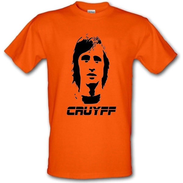 Johan Cruyff Dutch Master Football Legend Retro Gildan Heavy Cotton T-shirt Small - Xxl Orange XL