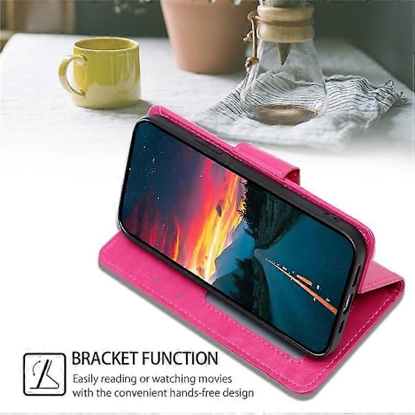 Til vivo V50 5G Etui Pung PU Læder + TPU Foldbart Stativ Telefon Cover Multicolor Rose