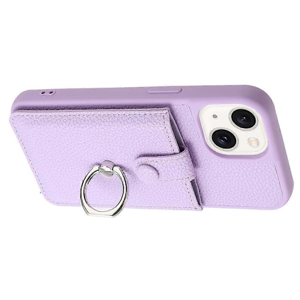 iPhone 15 Plus / 14 Plus -kotelo, korttipaikoilla, nahkainen takakansi ja rengastuki Multicolor Style C
