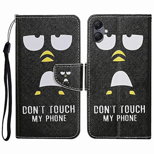 Skal för Samsung Galaxy A06 Mönstertryck Skyddande Läderfodral - Maskros Multicolor Penguin