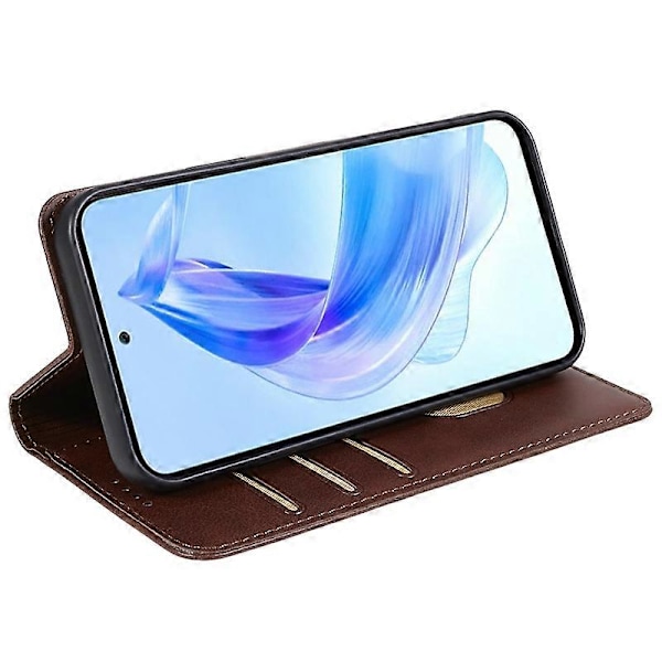 Honor Magic5 Pro Vasikannahka Pintainen Iskunkestävä PU Nahkainen Suojakotelo Käännettävä Jalustalla ja Lompakolla Multicolor Style G