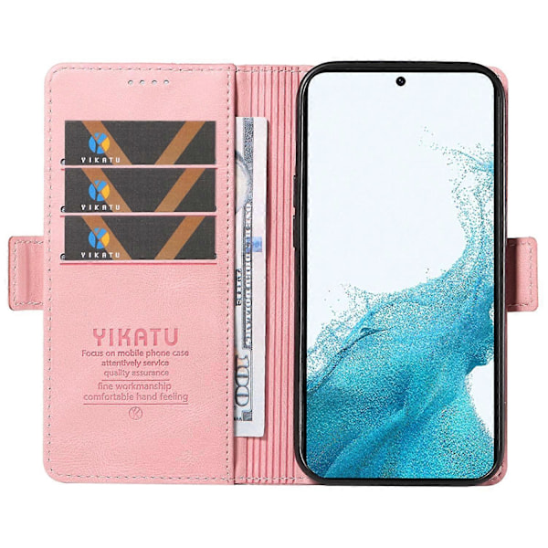 YIKATU YK-005 Til Samsung Galaxy S21 FE 5G Stand Wallet Case Hud-berørings Læder Telefon Cover Multicolor Style G