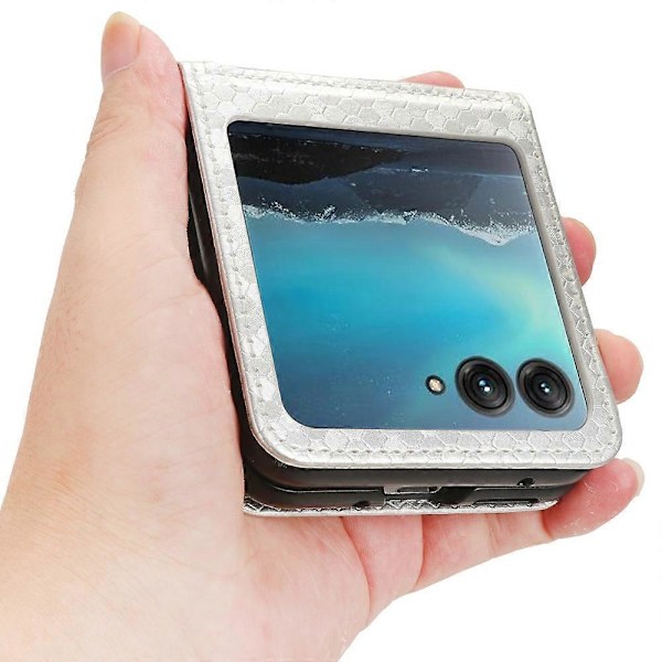 Motorola Razr 40 Ultra 5G -puhelimen korttipaikallinen suojakotelo, kohokuvioitu pistekuvio, PU-nahkakansi Multicolor Style E