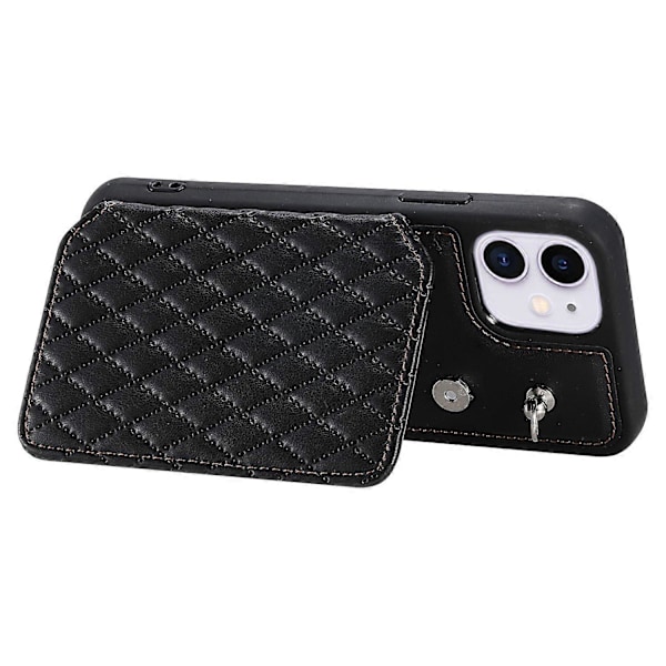 Style 008 Stødsikkert etui til iPhone 11 RFID-blokerende PU+TPU telefoncover med stropper Multicolor Style A