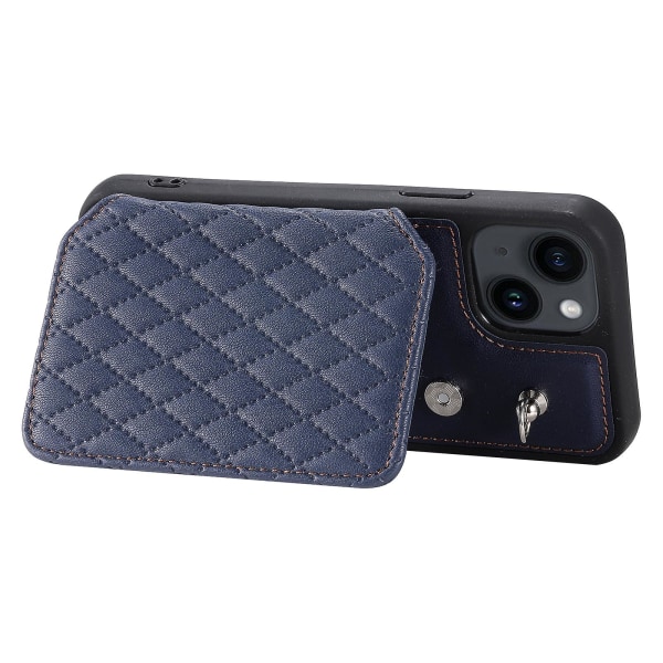 Rfid-blockerande phone case för Iphone 13 6.1" Case Anti-drop Pu+tpu telefonskal med remmar Blue