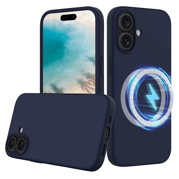 iPhone 16 Plus -kotelo nestemäisestä silikonista, puhelinkuori, yhteensopiva MagSafe-laturin kanssa Multicolor Style B