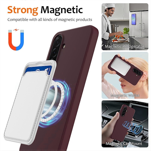 Til Samsung Galaxy A36 5G/ Galaxy A56 5G Etui Kompatibelt med MagSafe Anti-Drop Flydende Silikone Phon Multicolor Wine Red
