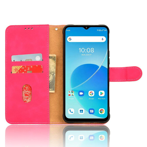 För Umidigi G5 Mecha Case Pu Läder anti-scratch Telefonskydd med plånbok och stativ Rose