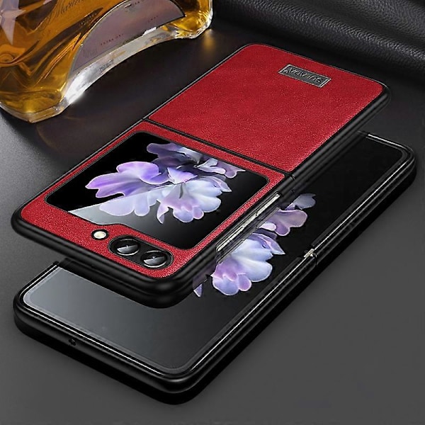 SULADA Samsung Galaxy Z Flip5 5G Naarmuuntumaton Puhelinkotelo PU-nahkapäällysteinen TPU-suojus Multicolor Style E