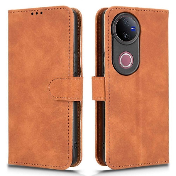 vivo V50 5G Nahkakotelo Ihoa Miellyttävä Pudotussuoja Lompakko Flip-puhelinkotelo Multicolor Brown