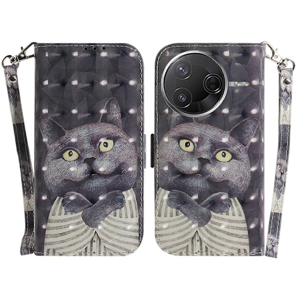 Til Xiaomi Poco F7 Pro 5G/ F7 Ultra 5G/ Redmi K80 Pro 5G/ K80 5G Etui Mønsterprint Læderpung Multicolor Embracing Cat