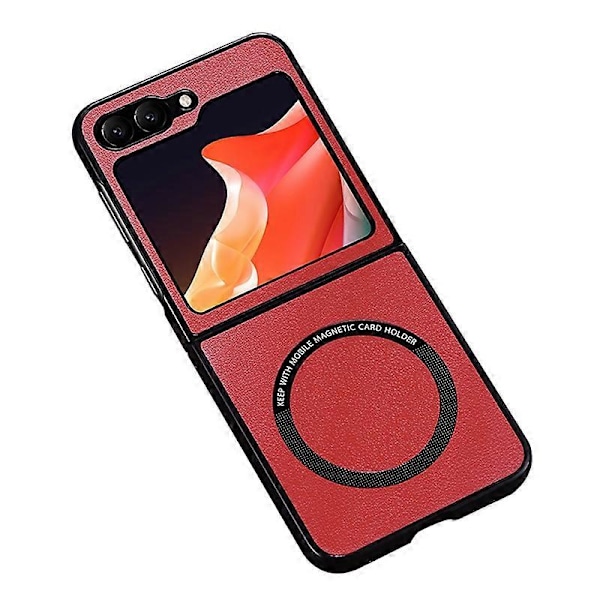 Magnetisk etui til Samsung Galaxy Z Flip5 5G, kompatibelt med Magsafe, PU læderbelagt PC telefoncover Multicolor Style C