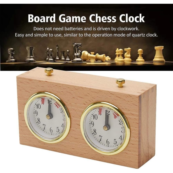 Schackklocka Timer, analog brädspelstävling i trä Schackklocka Timing Verktyg Mekanisk schackklocka med hög precision för olika schackspel