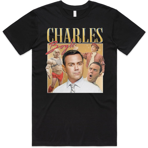 Charles Boyle Homage Top Rolig Brooklyn Nine Show Retro Jake Peralta Gift T-shirt Black L