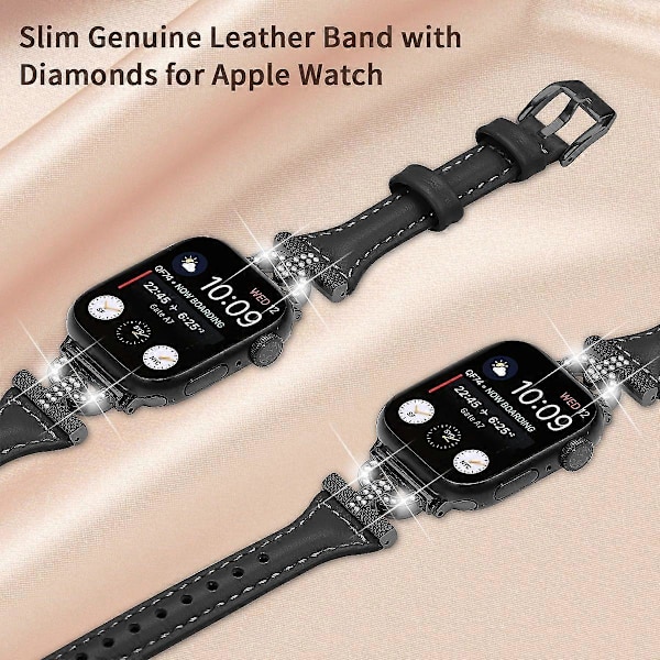 Aitoa tyypin A lehmännahkaranneke Apple Watch Series 10 42mm/9 8 7 41mm/SE (2023) SE (2022) SE 6 -kelloon