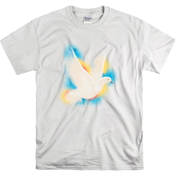 White Pigeon Peace Illustrator Herr Dam Unisex Top T-shirt -vuxen, 3xl White M