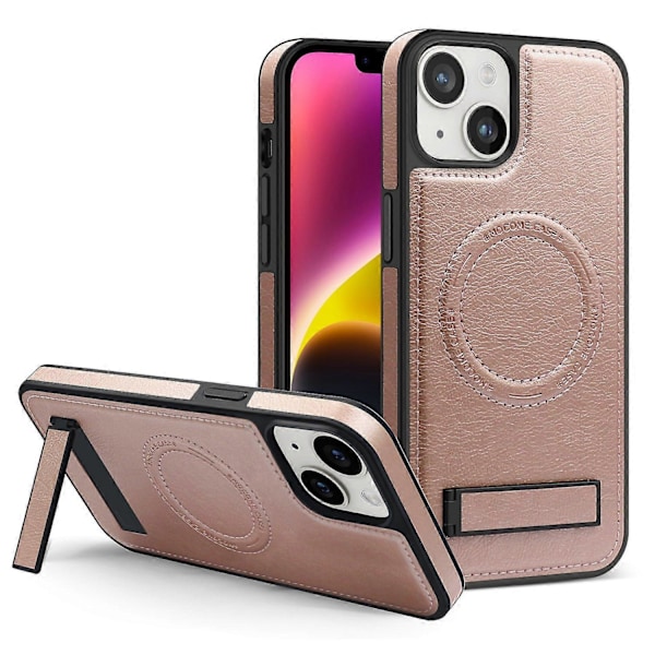 Skal för iPhone 14 Plus Kompatibelt med MagSafe Slim-Fit PU Läderbelagd TPU+PC Skal Multicolor Style G