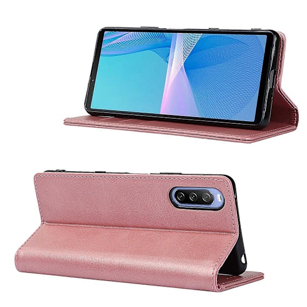 Magneettinen automaattisesti imeytyvä lompakkoteline nahkainen puhelinkotelo Sony Xperia 10 III 5G:lle