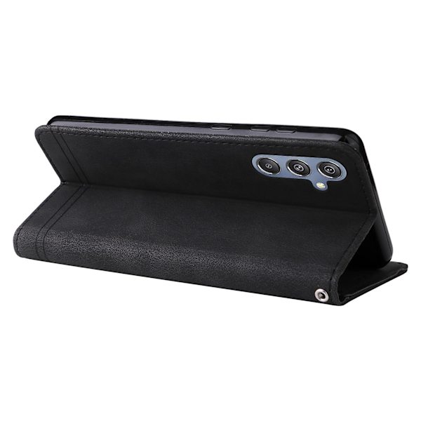 För Samsung Galaxy F34 5g/m34 5g Imprinted Lines Stand Cover Anti-drop Pu Läder Phone case Black