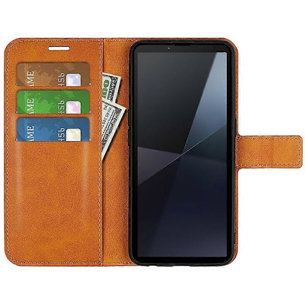 Til Sony Xperia 10 VI Taske Wallet Kalvetekstur Læder Telefon Cover Multicolor Style C