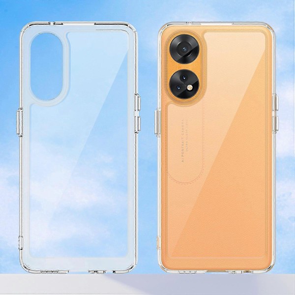 Slankt Telefoncover til Oppo Reno8 T 4G, Telefonbeskytter Anti-Støv TPU+Akryl Cover Multicolor Style F