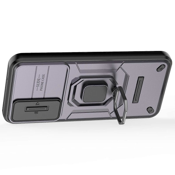Til Samsung Galaxy M35 5G Etui PC+TPU Støtteben Telefonbeskytter med Linsebeskyttelse Multicolor Style E