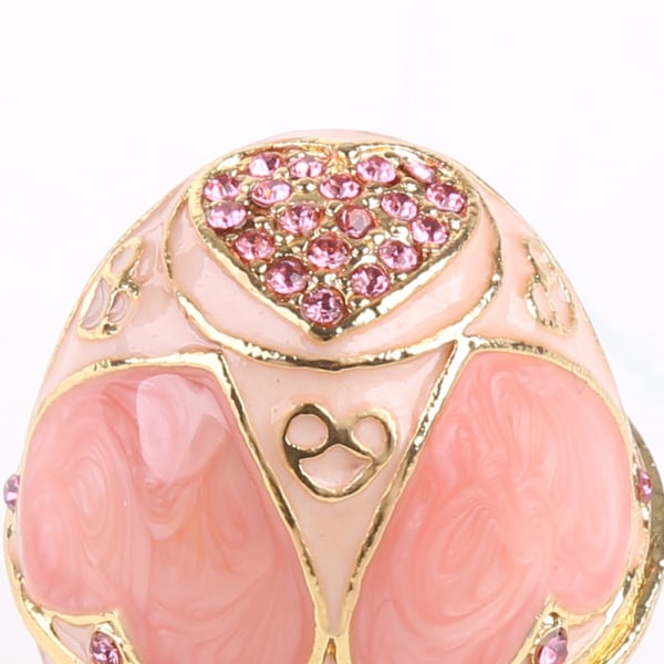 Rosa Faberge-ägg Handmålade smycken Trinket Box Present till påsk Heminredning