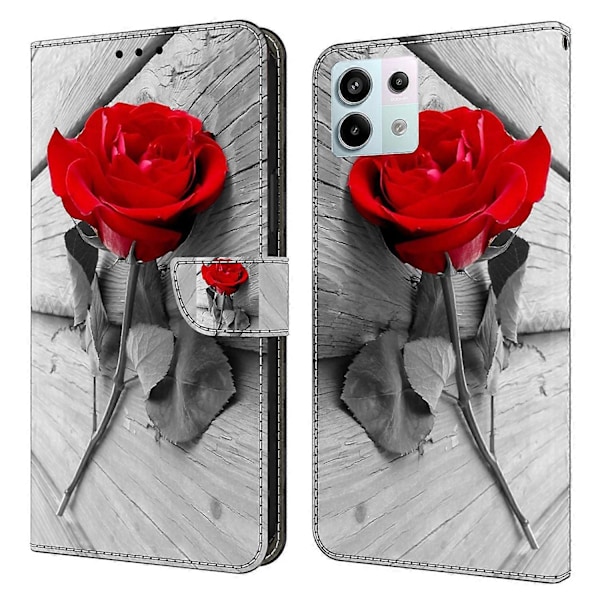 Til Xiaomi Redmi Note 13 Pro 5G/Poco X6 5G Etui 3D Mønster Flip Wallet PU Læder Telefon Cover Multicolor Style Q