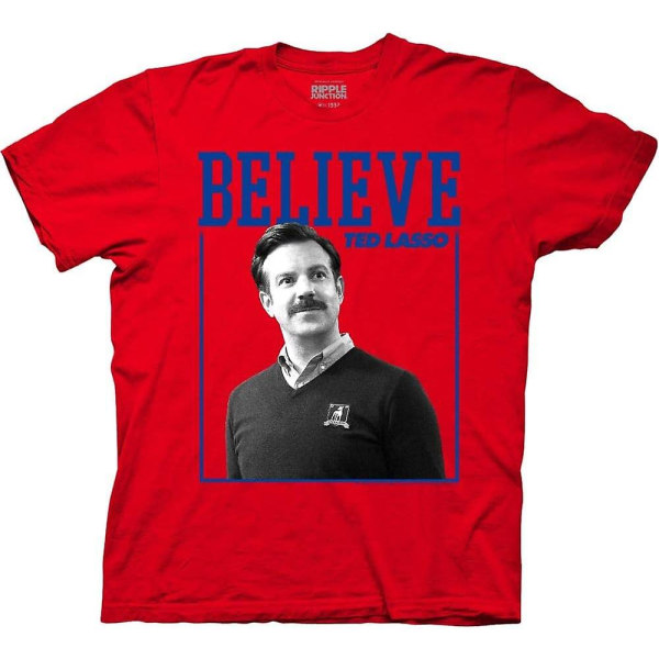 Ted Lasso Square Believe Frame Tv Series Vuxen T-shirt-vuxen, 3xl Red XL