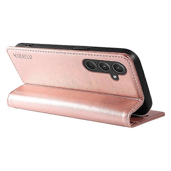 YIKATU YK-006 Fodral för Samsung Galaxy A55 5G Magnetisk Stängning PU Läder+TPU Plånboksställ Multicolor Rose Gold