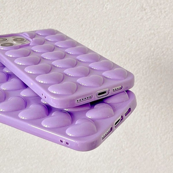 Til iPhone 15 Plus Telefon Cover 3D Kærlighedshjerte Blød TPU Stødsikkert Bagcover Multicolor Style A