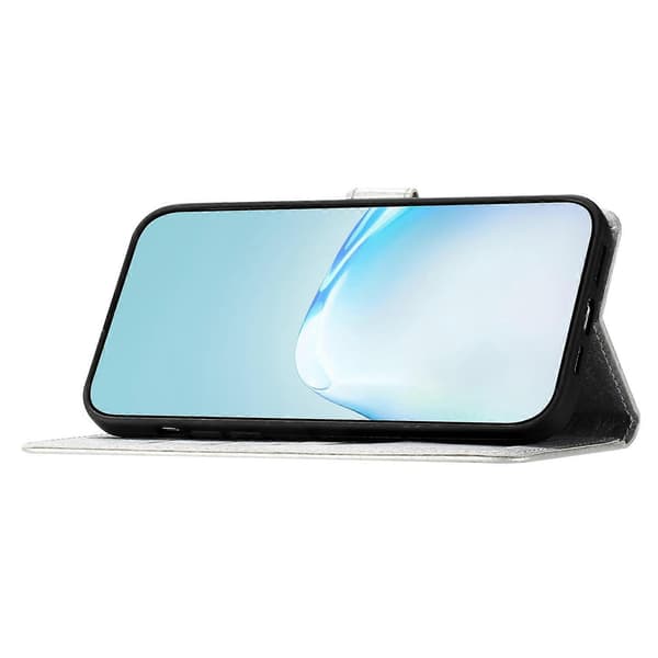 Plånboksfodral i läder för Xiaomi Redmi Note 14 Pro 4G med magnetlås Multicolor Silver