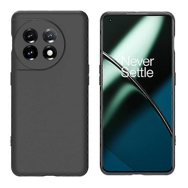 För OnePlus 11 5G Matt Svart TPU Mobilskal Stöttåligt Anti-Rep Baksida