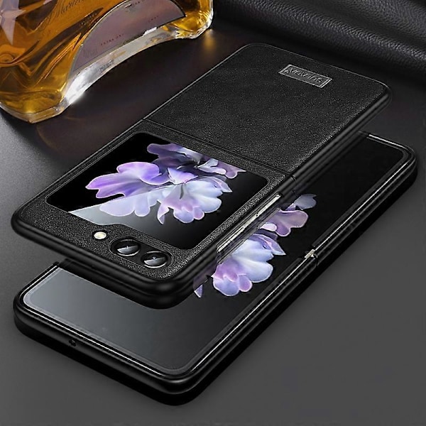 SULADA Samsung Galaxy Z Flip5 5G Naarmuuntumaton Puhelinkotelo PU-nahkapäällysteinen TPU-suojus Multicolor Style B
