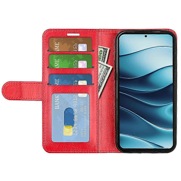 Til Xiaomi Redmi Note 14 5G Wallet Case Crazy Horse Tekstur Stand Læder Telefon Cover Multicolor Style A