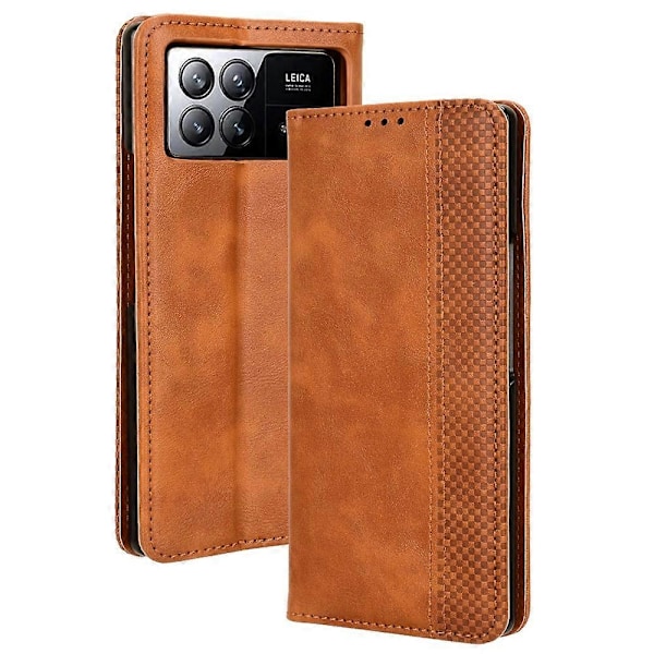 För Xiaomi Mix Fold 3 5G Vikbart Fodral Retro PU Läder Ställ Telefonskal Multicolor Style A