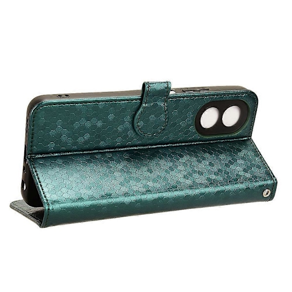 För Oppo A38 4G Fodral PU Läder Präglat Vikbart Ställ Mobiltelefon Skal Multicolor Style C