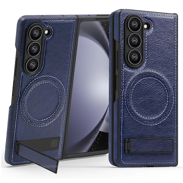Skal för Samsung Galaxy Z Fold5 5G Kompatibelt med MagSafe PC+PU Ställ Telefonskydd Multicolor Sapphire