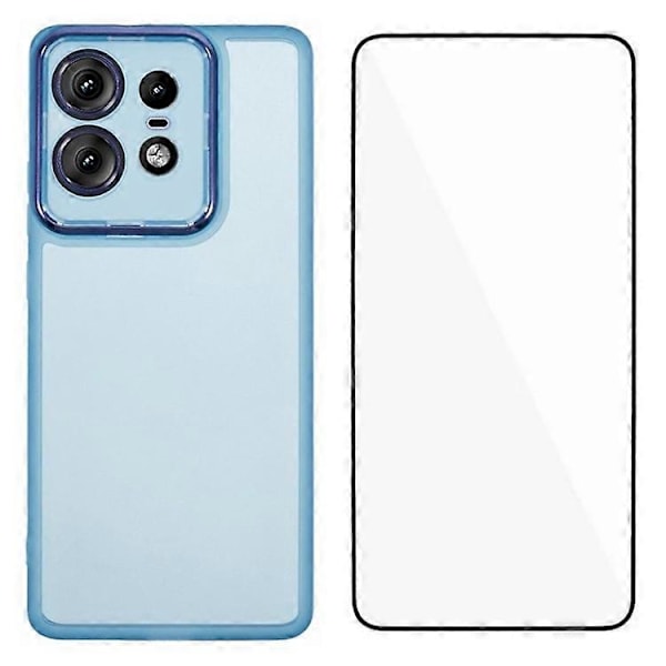 WANLONFENG DKSM -sarja Motorola Edge 50 Pro 5G TPU -kotelolle, galvanoidulla kehyksellä ja karkaistulla lasilla Multicolor Style B
