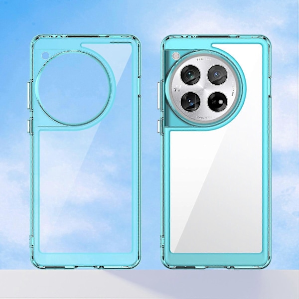 Slimmat TPU+Akryl Stötsäkert Telefonskal för OnePlus 12 5G Multicolor Transparent Blue