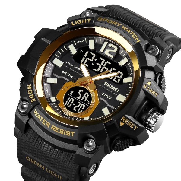 Skmei 1725 LED Digital Display Lysende Elektronisk Ur Gold