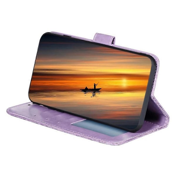 OnePlus Ace 3 5G Kotelo Pitsi Kukkia PU Nahka Flip Lompakko Puhelinkotelo - Harmaa Multicolor Purple