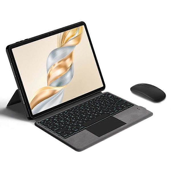 For Honor Pad X9 Pro Læder Etui + Touchpad Bluetooth-kompatibelt Tastatur med Baggrundsbelysning
