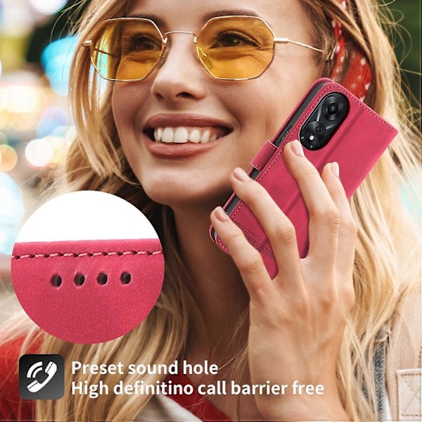DIERFENG DF-03 læder telefoncover med linjeaftryk og stativpung til Oppo A78 5G Multicolor Style F