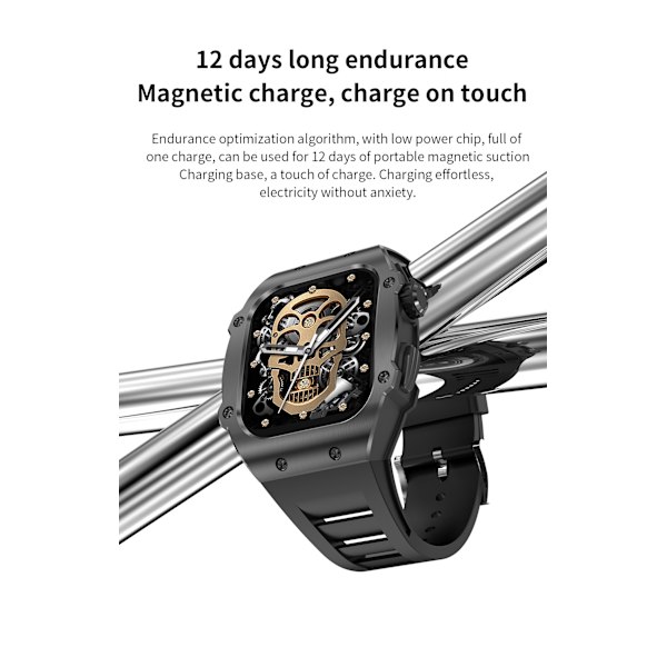 Vuxen case i rostfritt stål Smart Watch, Bluetooth Call Multi Sports Health Monitoring Sports Watch Silver
