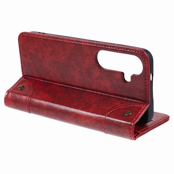 SUTENI PU Läderfodral för Samsung Galaxy S24+ Anti-Drop Ställ Plånboks Telefonfodral Multicolor Style C